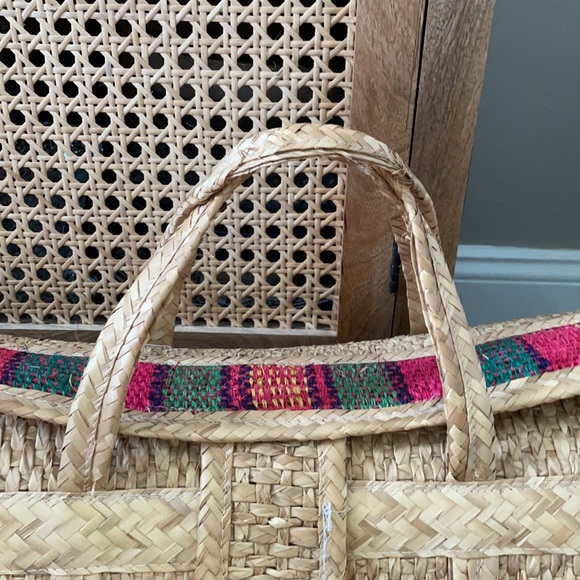 Natural straw weekender bag - Picture 3 of 13